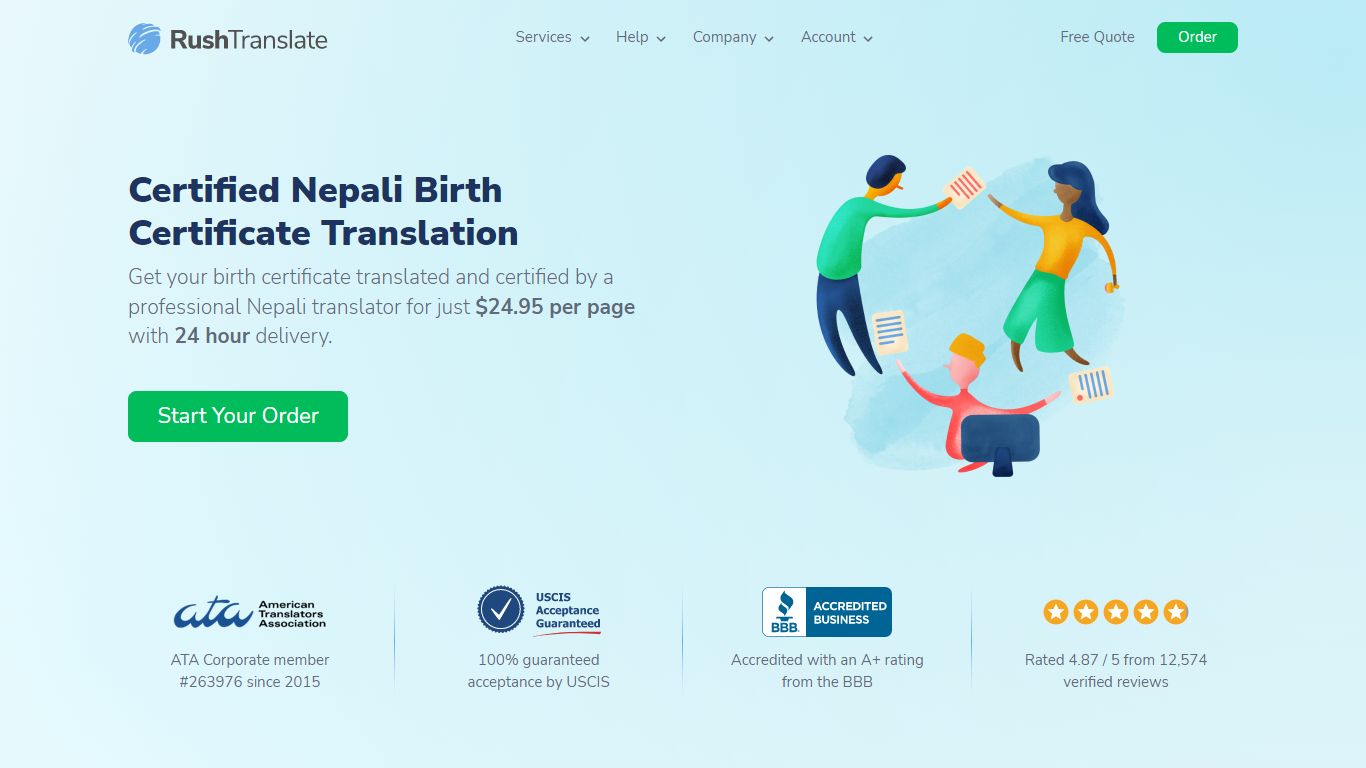 Certified Nepali Birth Certificate Translation - RushTranslate